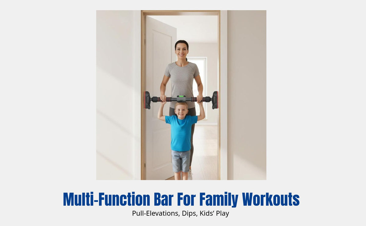 Doorway Chin Up Bar, Multifunctional Pull-Up Bar, No-Drill Home Fitness Equipment, Adjustable for Kids and Adults, Smart Level Design, Fits 70-160cm Doorways