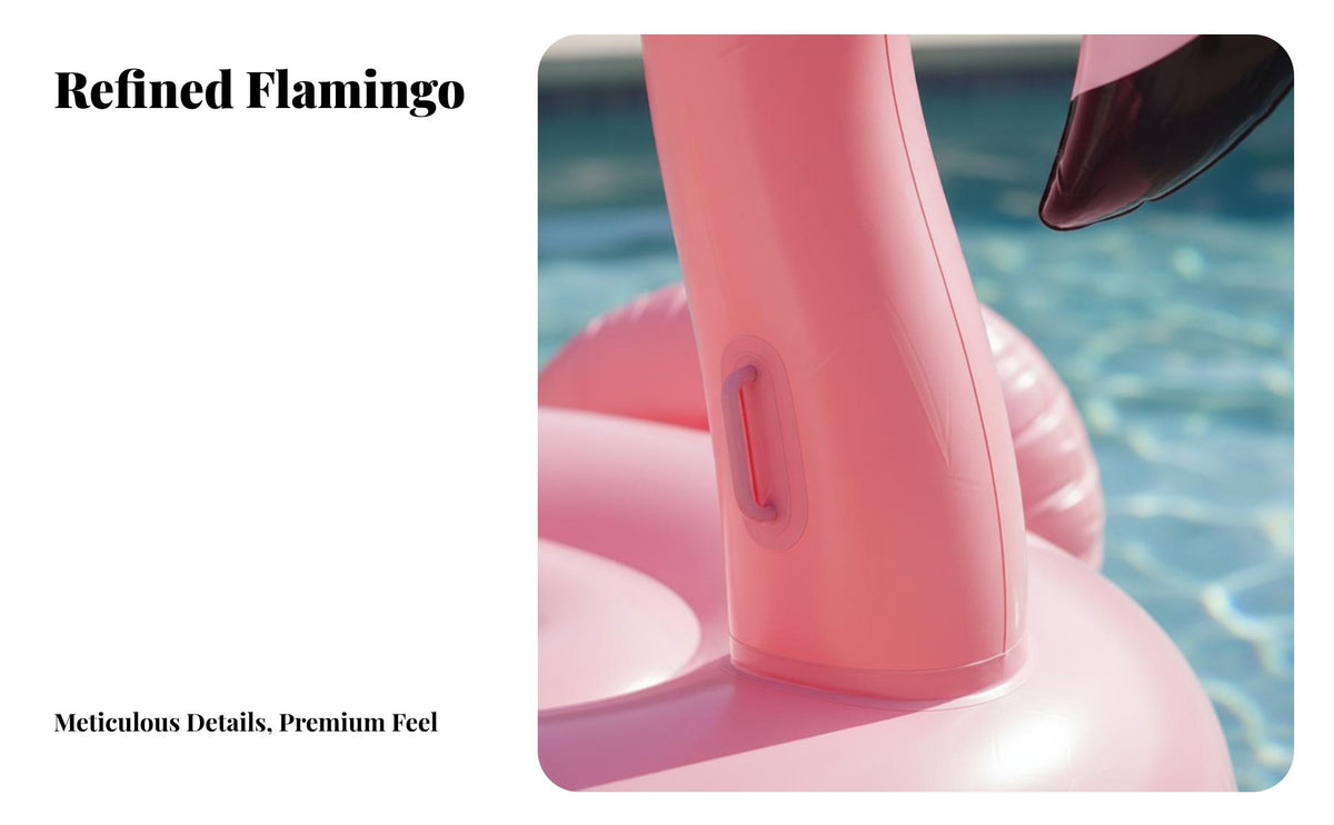 Rose Gold Inflatable Flamingo Thick Material Inflatable Flamingo Rideable Thickened PVC Large Animal Floatie for Adults, Beach, Lake