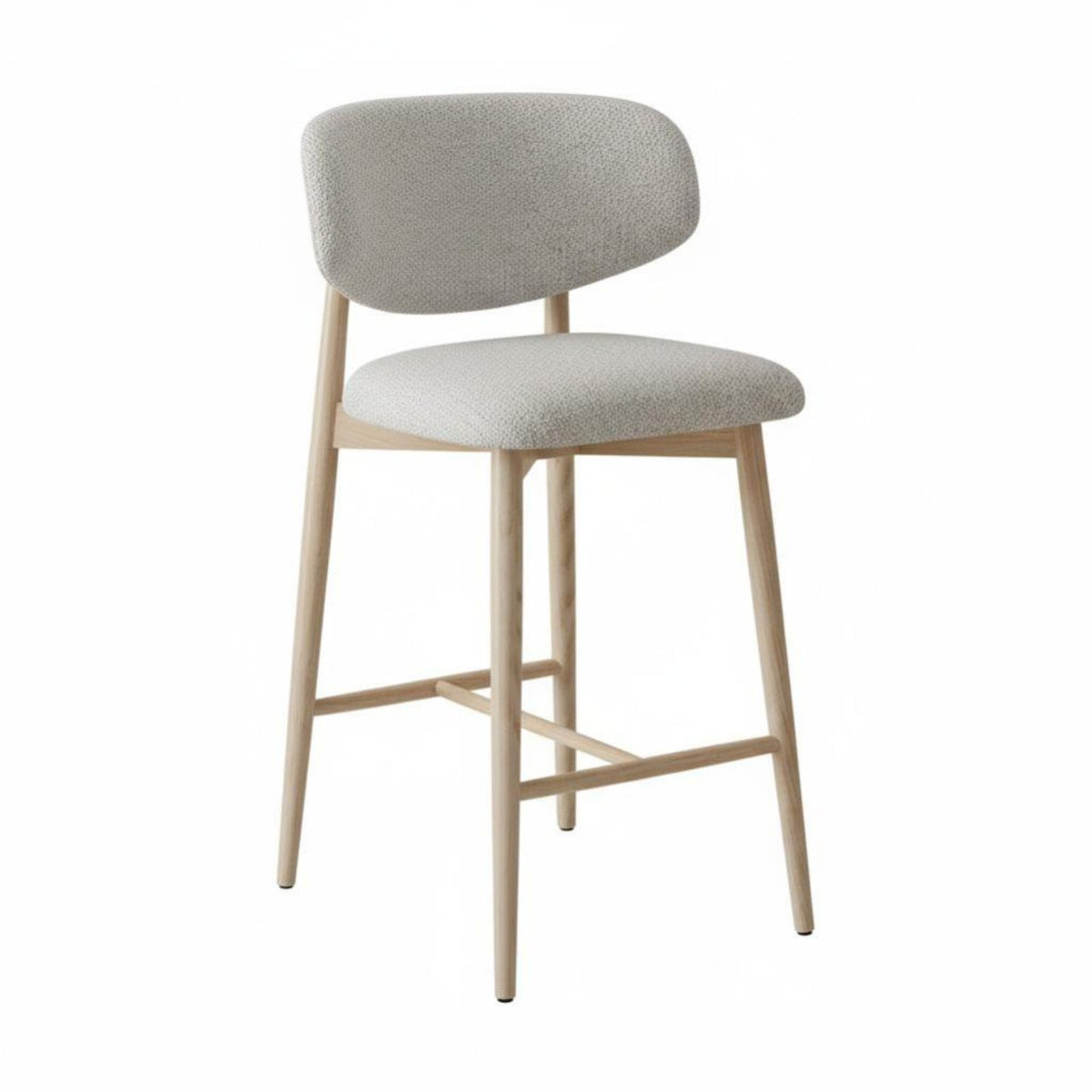 Wabi-Sabi aesthetic Four-Legged Counter Stool Vintage Look Upholstered Kitchen Island Stool Designer Inspired Bar Chair Minimalist Design for Cafe Owners, Homeowners, Adults, Restaurant, Dining Room, breakfast area