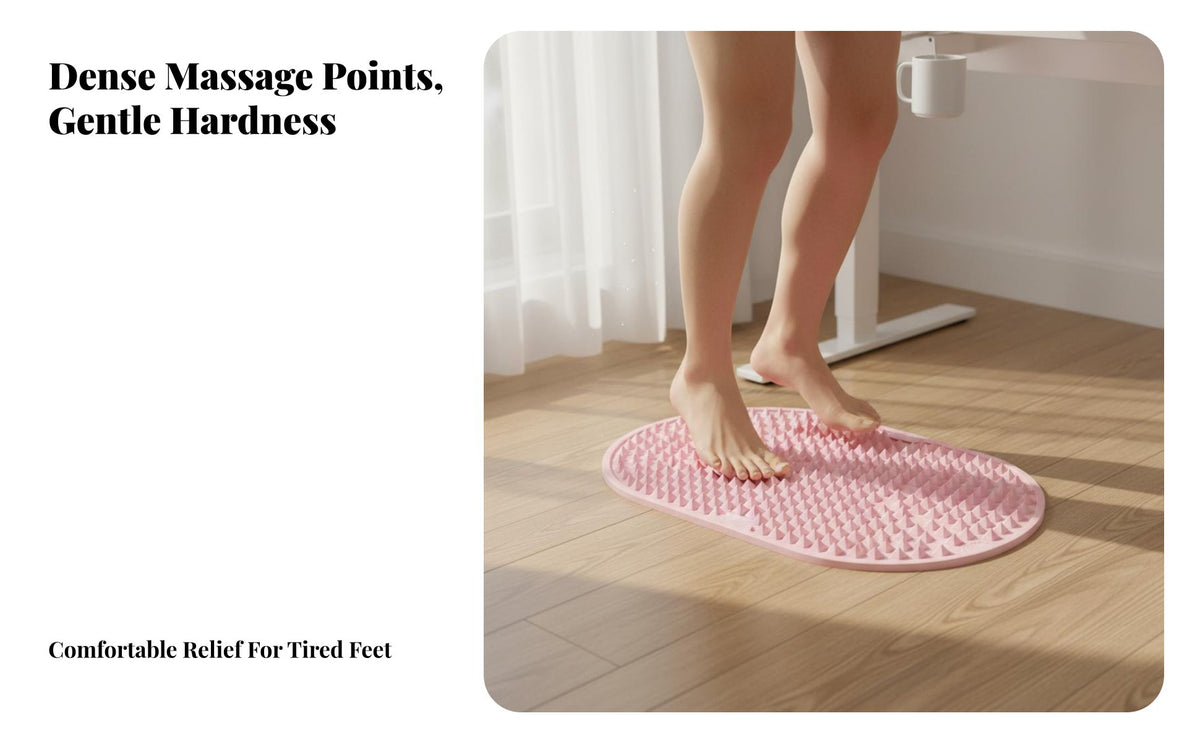 Anti-Slip Acupressure Foot Mat Portable Foot Pressure Point Mat Washable Stepping Massage Pad Food-Grade TPE Material for Beginners, Post-Workout, Office, Bathroom