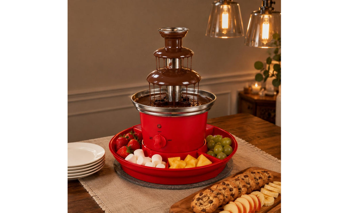 Three-Tier Chocolate Fountain with Built-in Tray