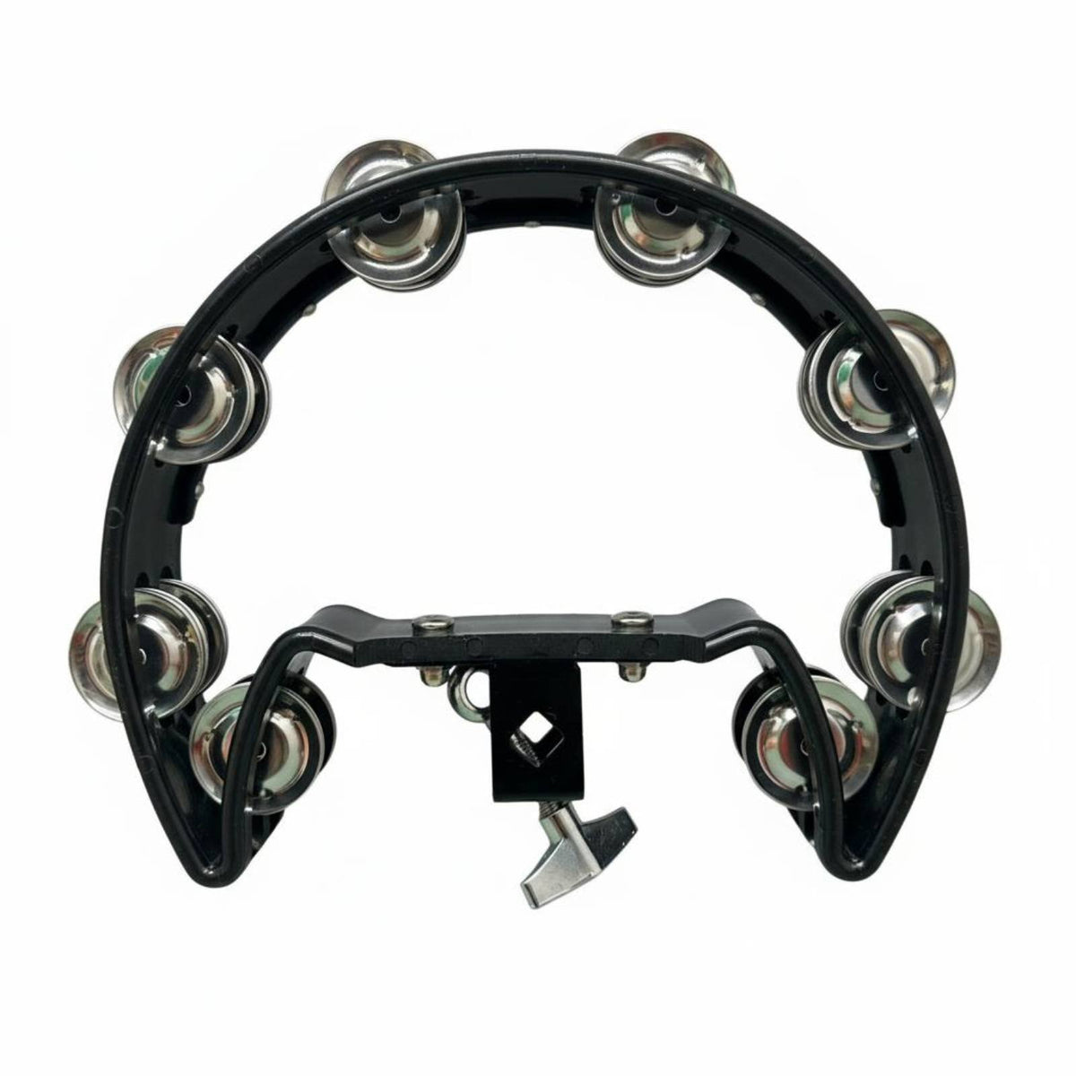 Single Row Jingling Discs Hi-Hat Tambourine Multi-Purpose Hi Hat Tambourine Adjustable Mount for Children, Band Practice, Live Performance