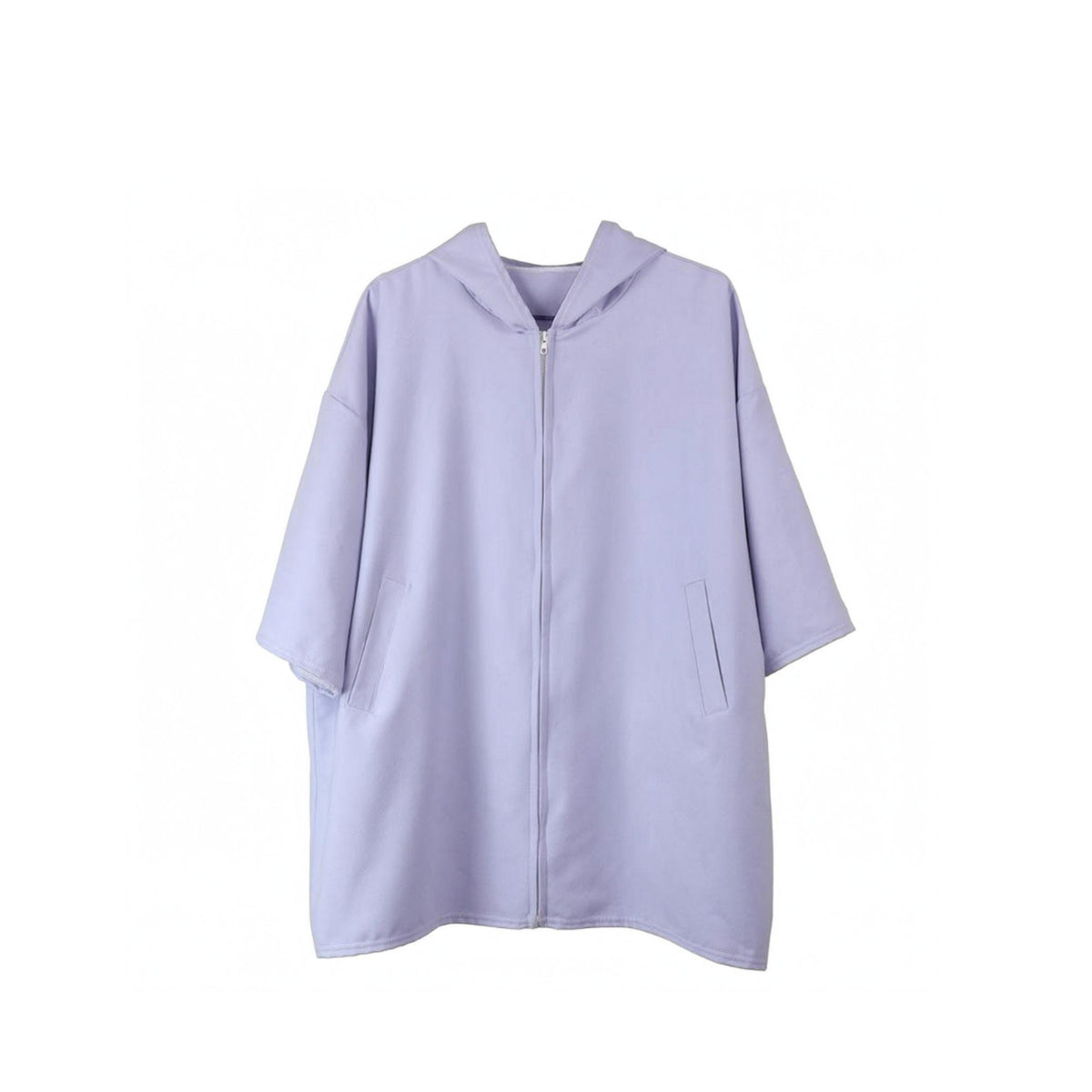 Front Pockets Pockets Kids Hooded Zip Robe Short Sleeves Kids Hooded Bathrobe Straight Hem Zip Front Bathrobe Loose Fit for Children