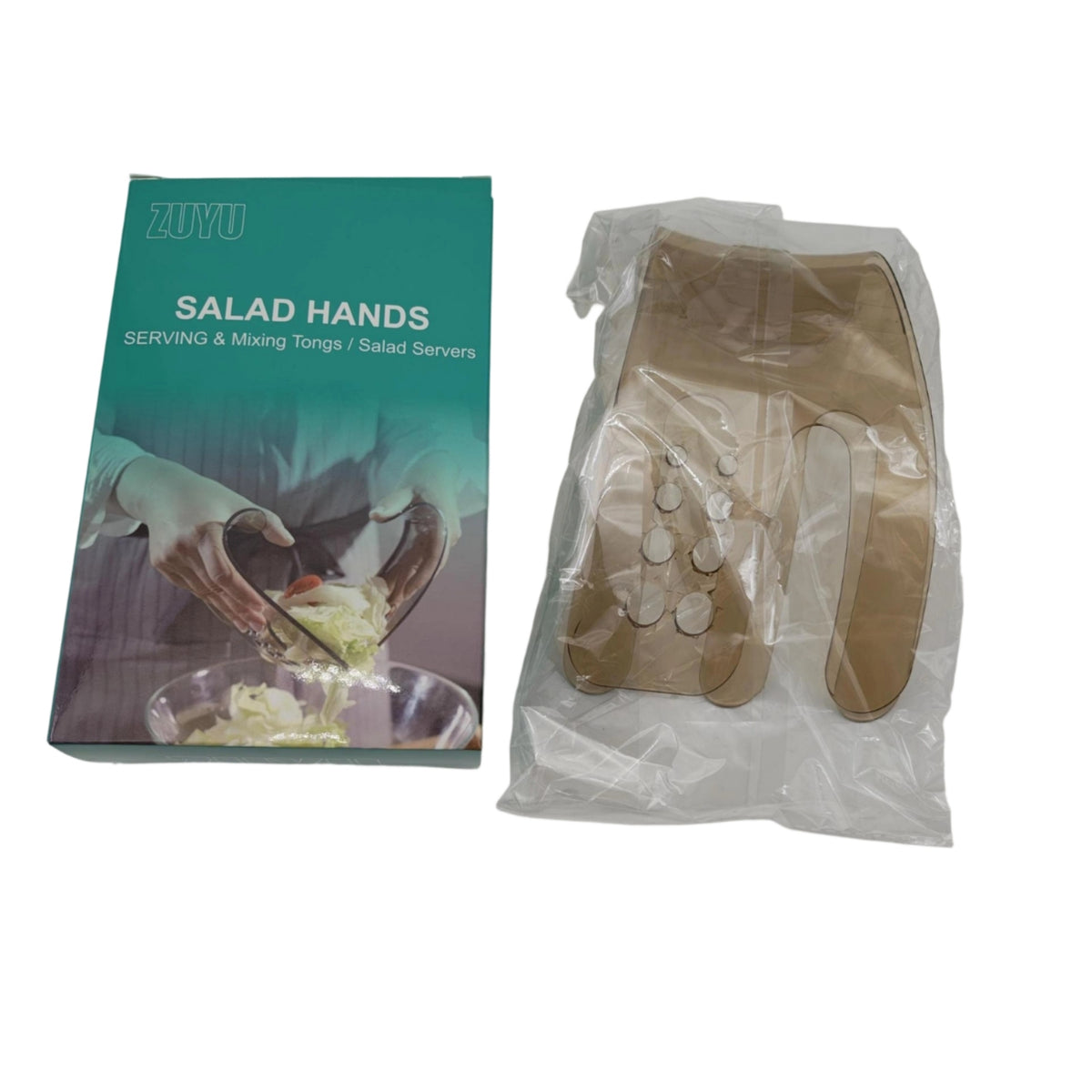 Translucent Salad Servers Curved Salad Hands Contemporary Tossers Ergonomic for Table, Kitchen