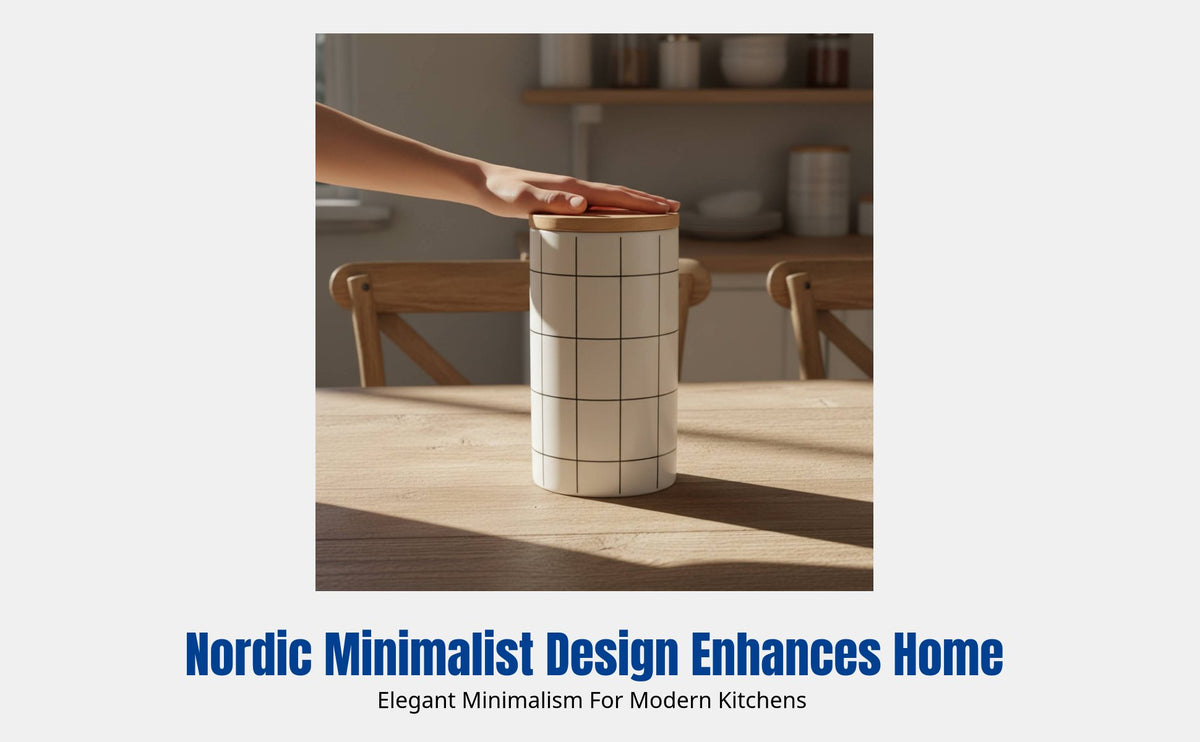 Nordic Ceramic Storage Jar, Round Sealed Container, Large Capacity, with Lid