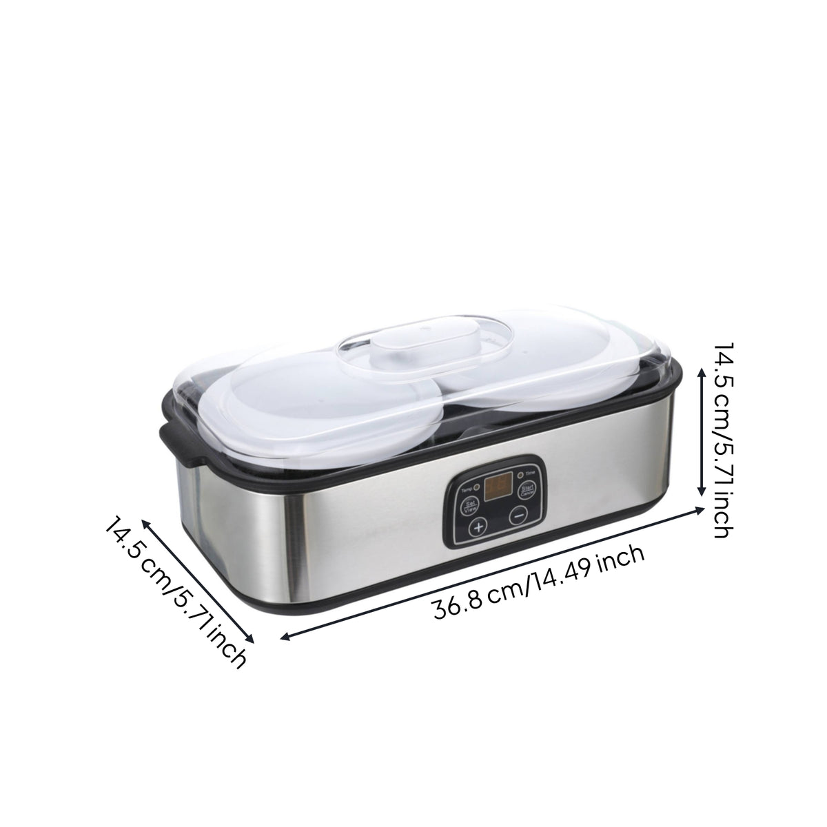 Digital Control Panel Electric Yogurt Maker Clear Lid Stainless Steel Yogurt Maker Rectangular Design Automatic Fermenter Low Power