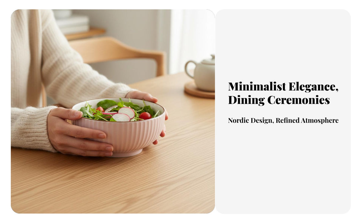 Ceramic Dinnerware Set, Elegant Bowls & Plates, Nordic Minimalist Tableware
