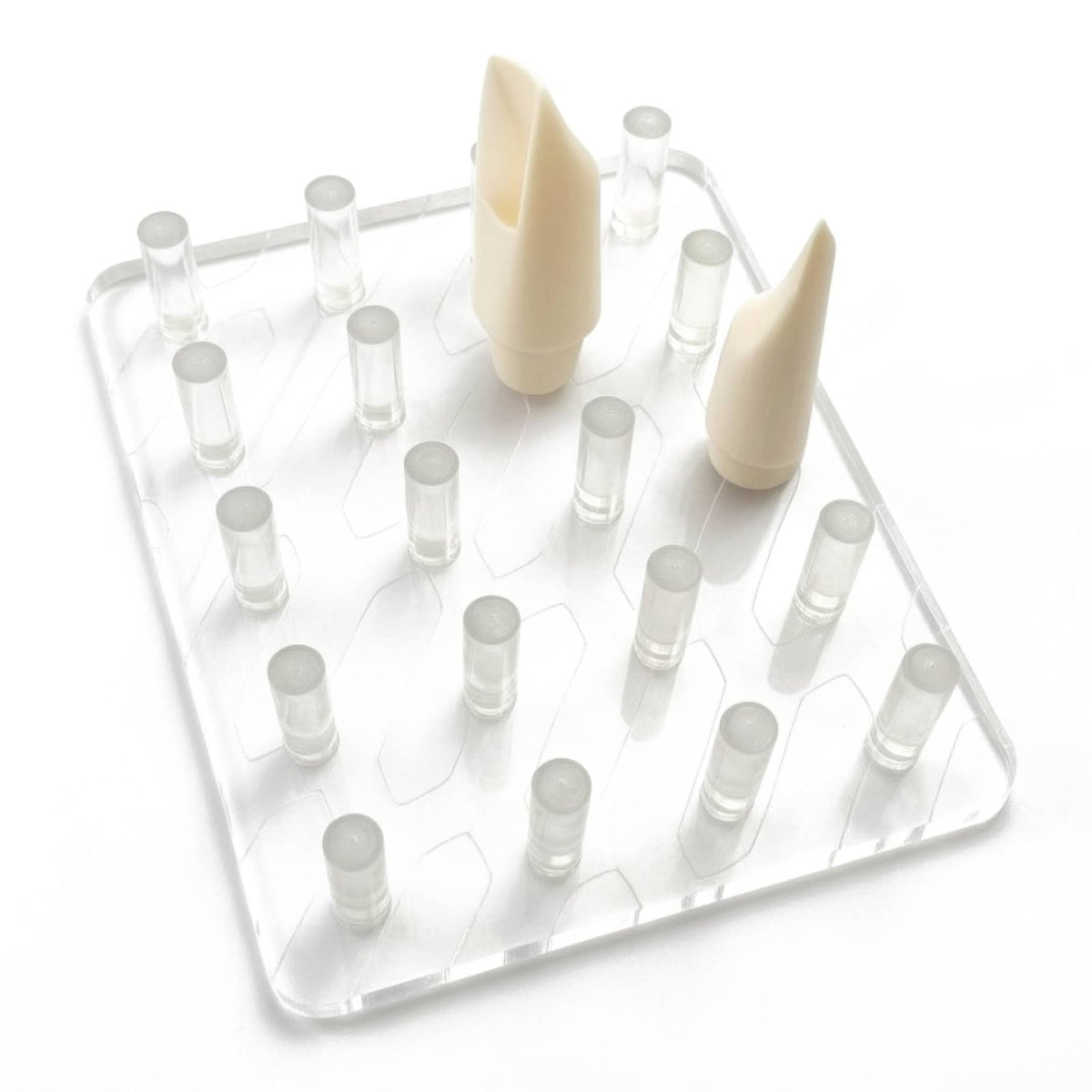 Acrylic Mouthpiece Display Board with Posts Transparent Saxophone Mouthpiece Stand Clear Multi-Slot for Saxophonists, Clarinetists