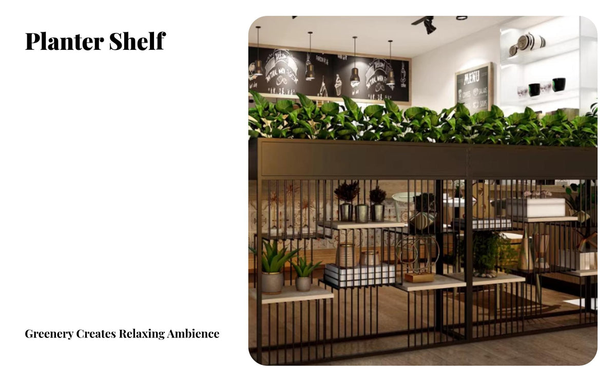 Space Saving Planter Partition Rack Large Storage Capacity Multi-Tier Plant Rack Strong Load-Bearing Room Divider Sturdy Construction for Interior Designers, Business Owners, Cafe, Restaurant, Office, Balcony