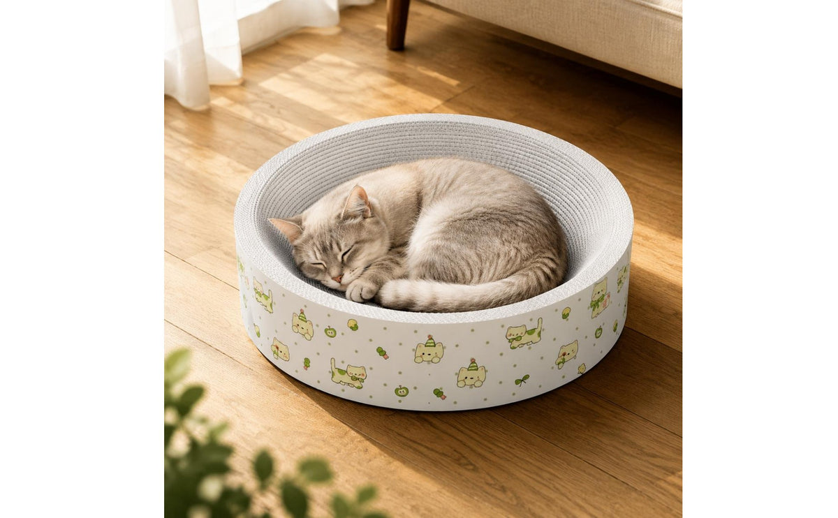 Cat Scratcher Bed with Corrugated Cardboard, 2-in-1 Design