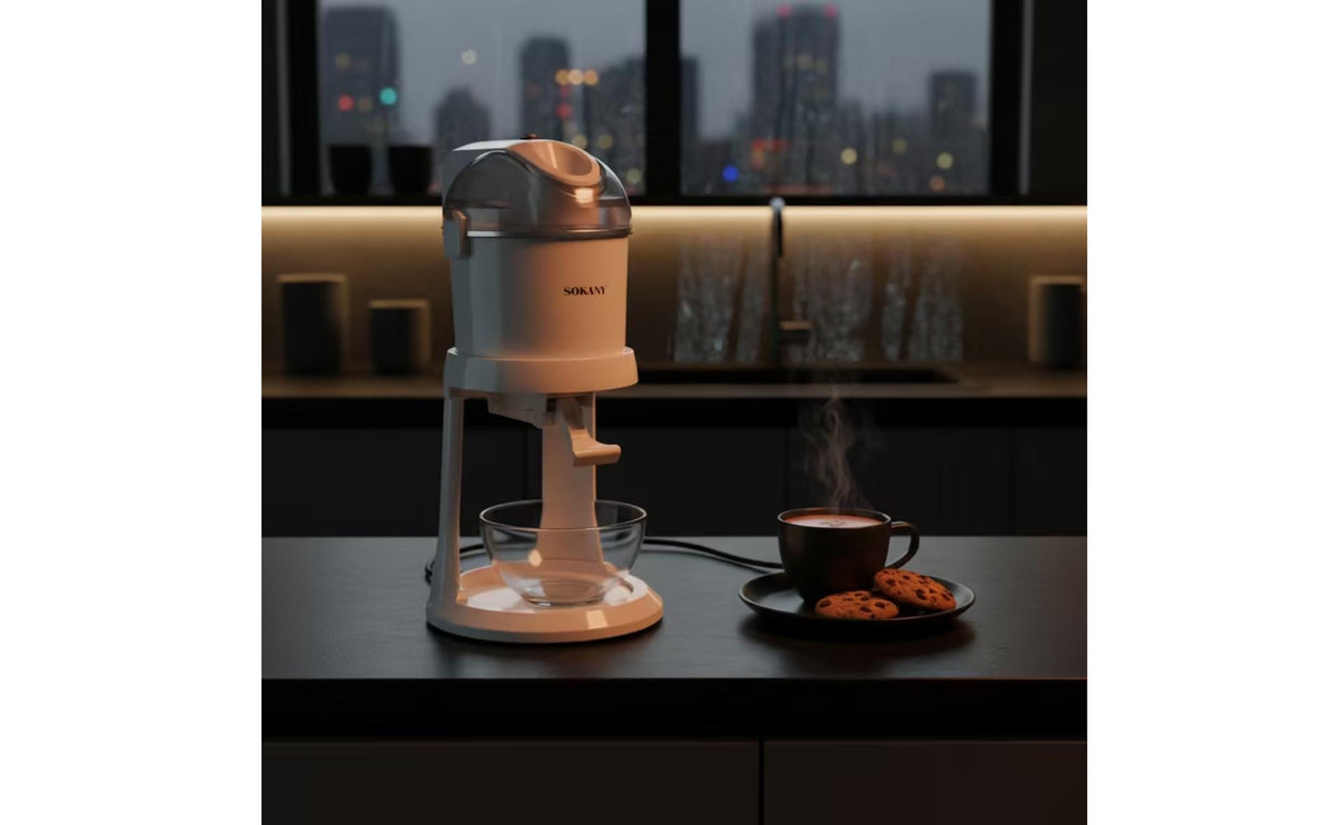 DIY Ice Cream Maker 110V Ice Cream Maker Machine 15W Appliance Messmessless for Families, Kitchen, Home