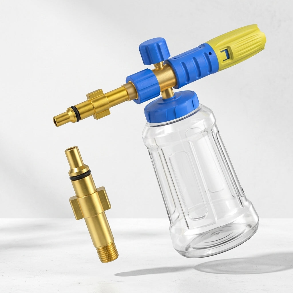Spray Bottle for Car Cleaning and Professional Car Wash, Heavy Duty Foam Sprayer for Car Washing, Alloy Material Foam Lance, Blue Nozzle Option