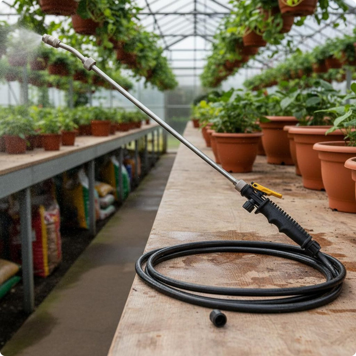 Sprayer Lance High Pressure Spray Lance with Nozzle Curved Rod for Farm