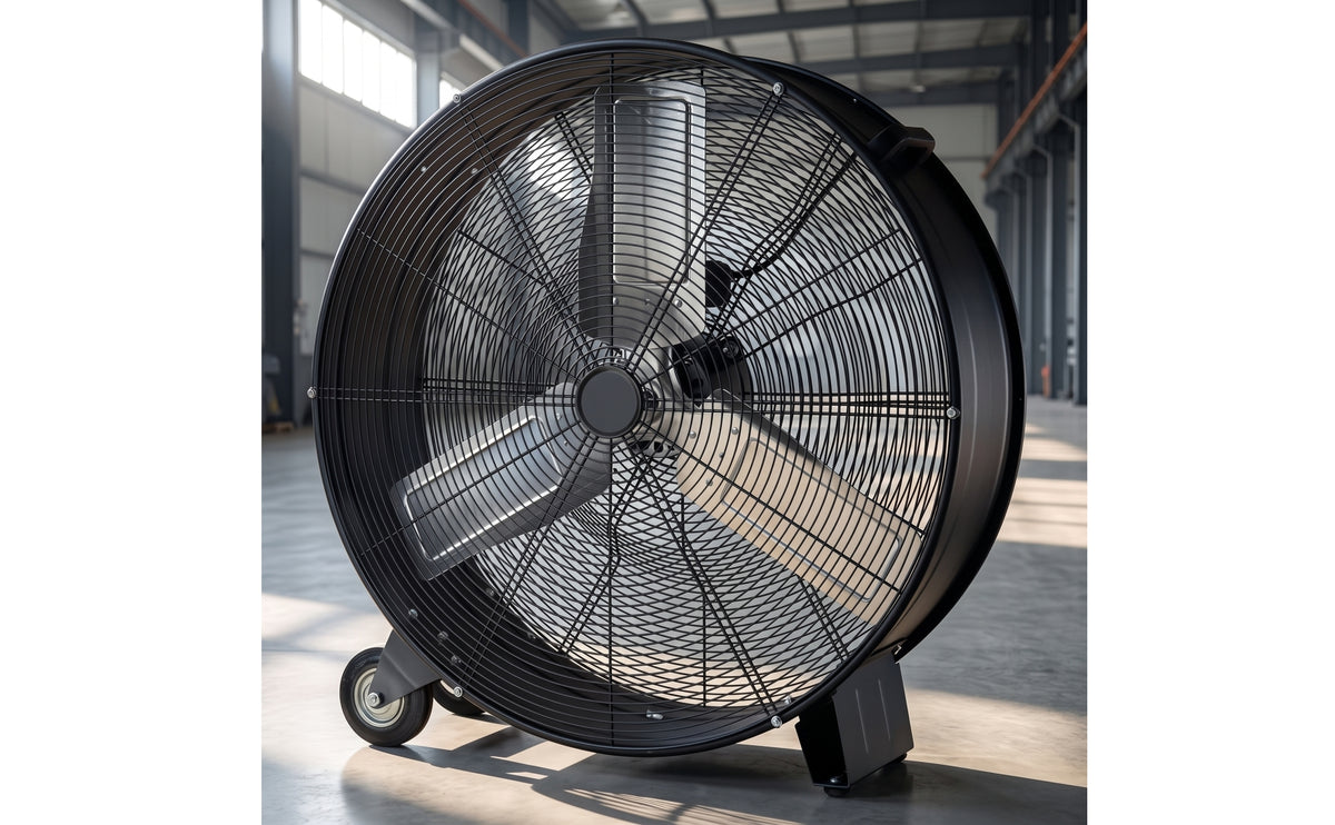 Portable Drum Fan with Wheels Wheeled Industrial Drum Fan with Wheels Heavy Duty for Garage