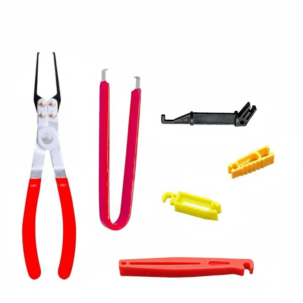 6 Pieces Universal Compatibility 6 Piece Fuse Puller Tool Kit Ergonomic Handle Relay and Fuse Puller Set Automotive Relay Removal Pliers for Mechanics, DIY Enthusiasts, Auto Repair Shop, Garage