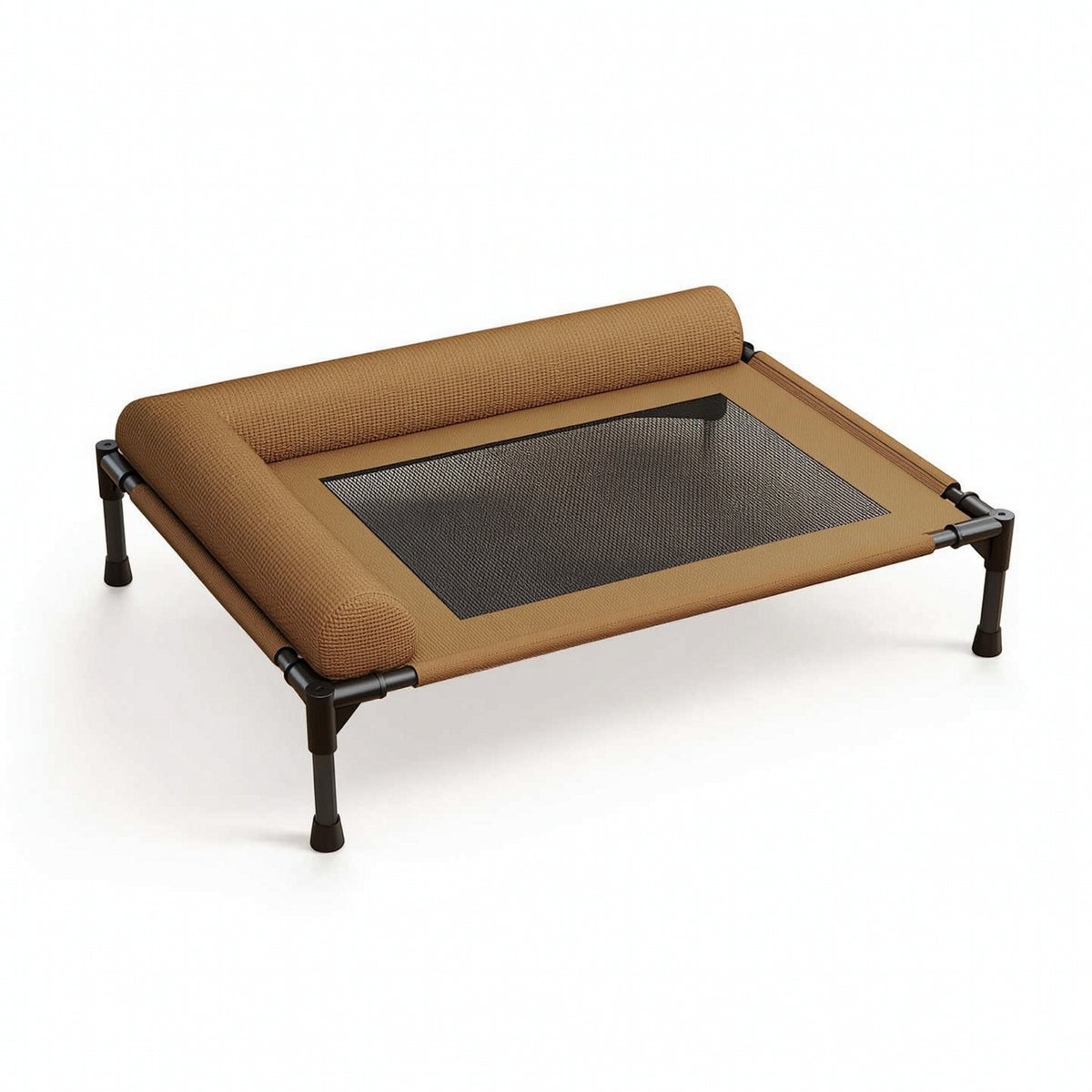 Breathable Elevated Dog Bed with Bolsters Bolstered Raised Pet Bed with Side Cushion Sturdy Dog Cot with Side Cushion Washable for Small Dogs, Young Dogs, Living Room, Home