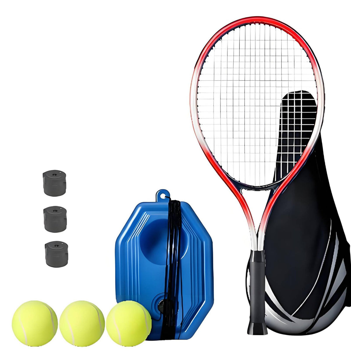 High Strength Elastic String Solo Tennis Practice Aid Easy to Use Tennis Rebound Practice Aid Set Portable for Beginners, Adults, Garden