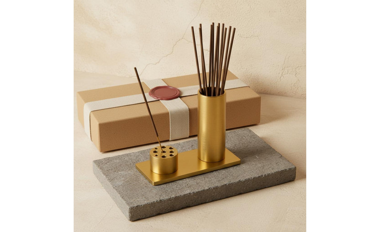 Incense Stick Holder Brass Stick Incense Holder Gold-Toned