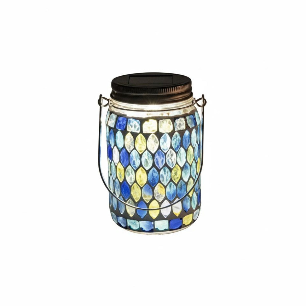Portable Solar Mosaic Lantern Energy Efficient Mosaic Solar Lantern Automatic On/deactivate for Patio, Balcony