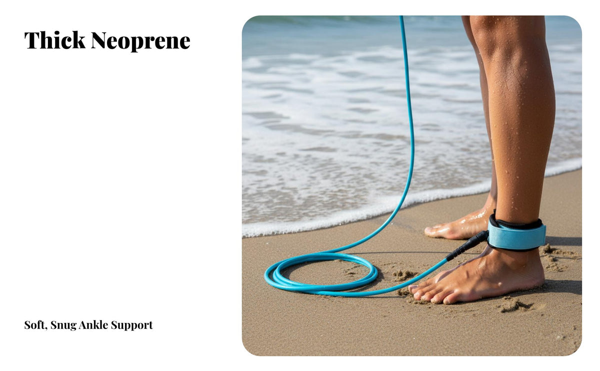 Surf Leash High Strength Surfboard Ankle Leash Sturdy and Hard-Wearing Surfing Rope for Surfers, Paddleboarders, Beach, Sea
