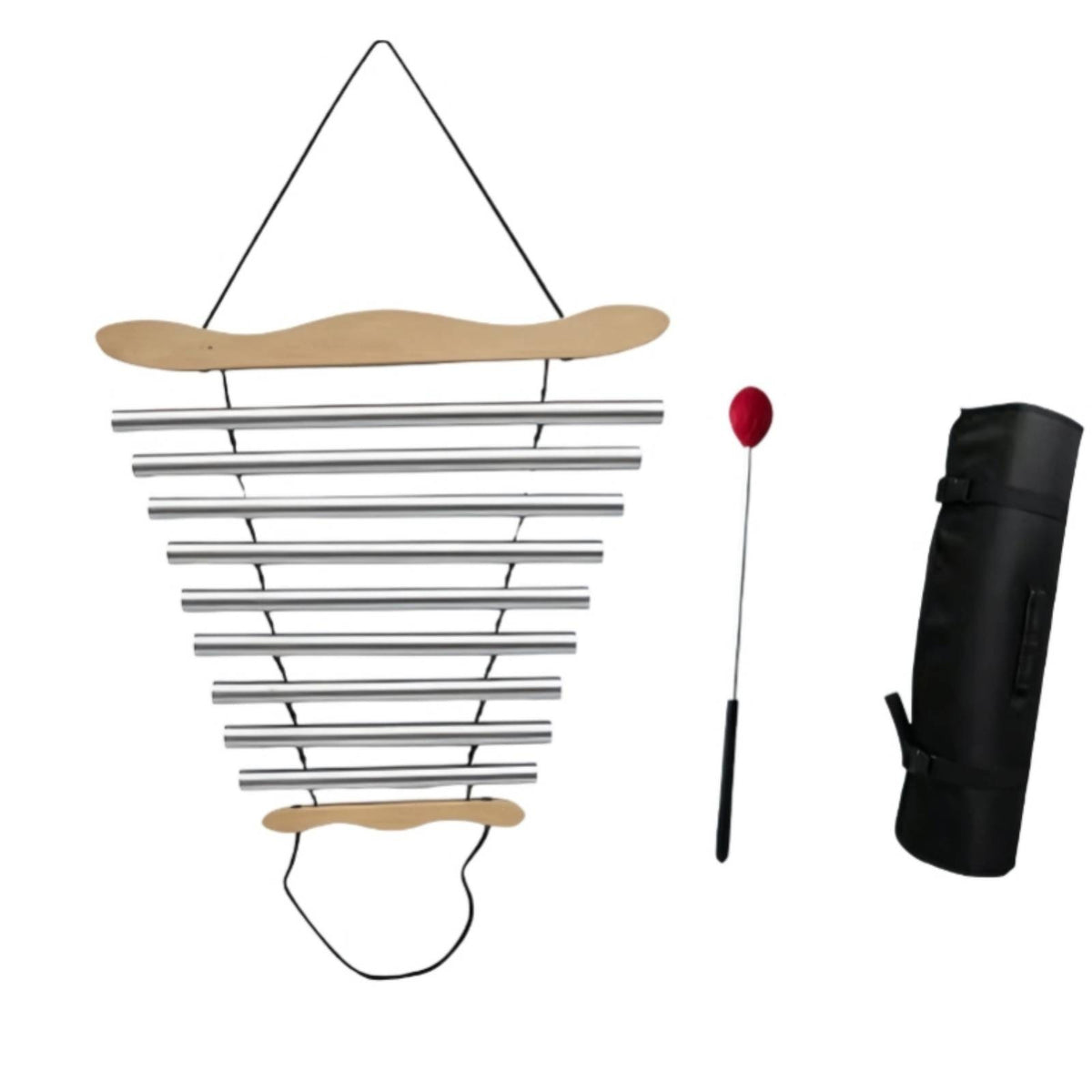 9-Note Wind Chime Resonant Wind Chime with Mallet Single-Row Musical Instrument with Mallet for Meditation, Sound , Mindfulness Practice