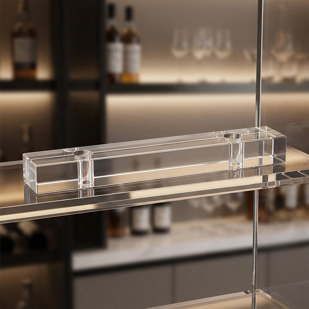 Modern Minimalist Bottle Rack Wine Storage Shelf Transparent Stackable Wine Holder Set of 2