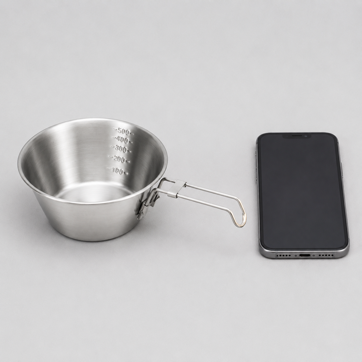 Camping Bowl Outdoor Tableware, Solo Camping, Family Camping, 304 Stainless Steel, Foldable 8-Piece Set with Storage Bag