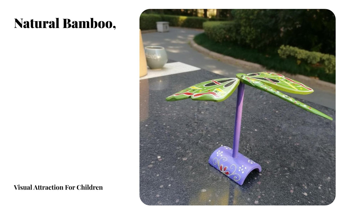 Auto-Balancing Butterfly Toy Handmade Balancing Bamboo Butterfly Desk Decoration Educational Nostalgic for Children, Classroom