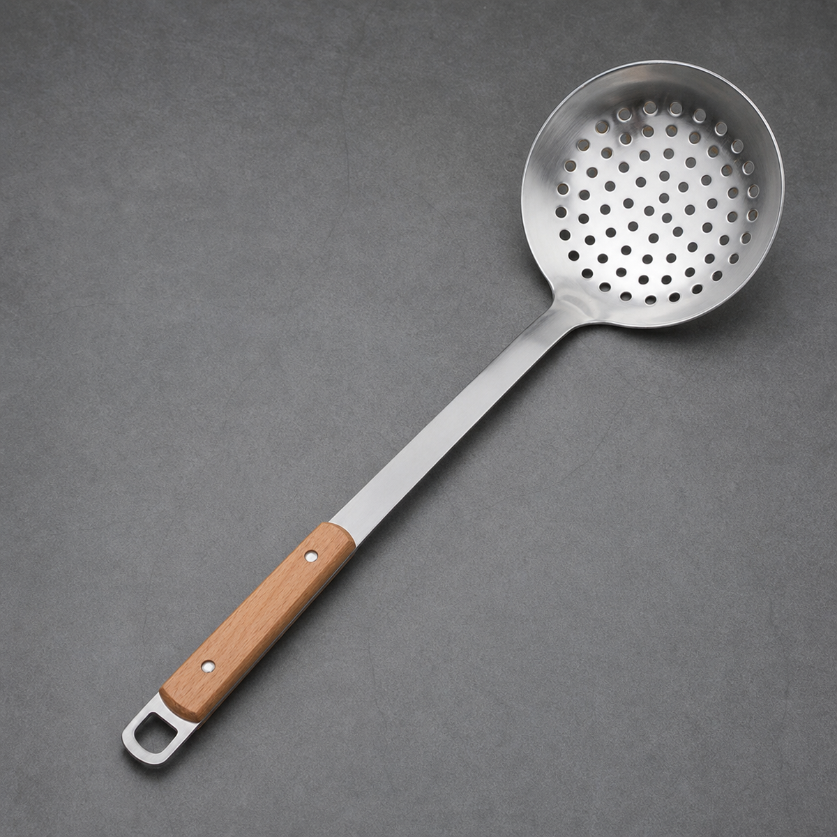 Stainless Steel Kitchen Spatula and Spoon Set with Wooden Handles