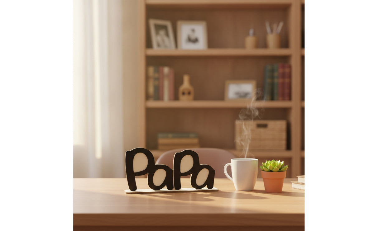 Freestanding Desktop Photo Frame Cutout Wooden Photo Frame Stylish Decor Sturdy for Family, Shelf