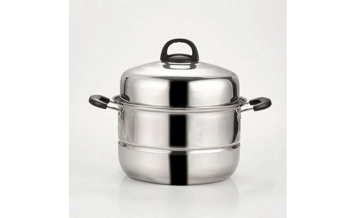 Steamer Pot with Lid Large Stainless Steel Steamer Cookware Double-Handled Domed for Home Cooks, Stovetop, Kitchen