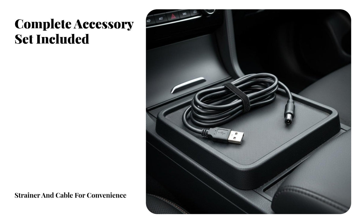 Replacement Vacuum Strainer High Efficiency Metal Mesh Pre-Strainer Easy to Install Vacuum Cleaner Charging Cable for Car