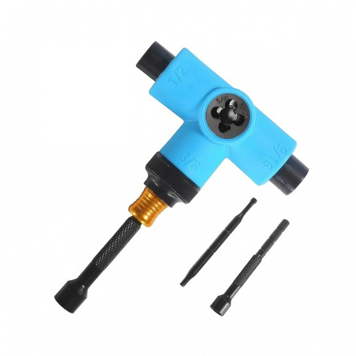 T Handle Skateboard Tool Knurled Grip Multi Function Skateboard Wrench Universal Fit Complete Skate Tool