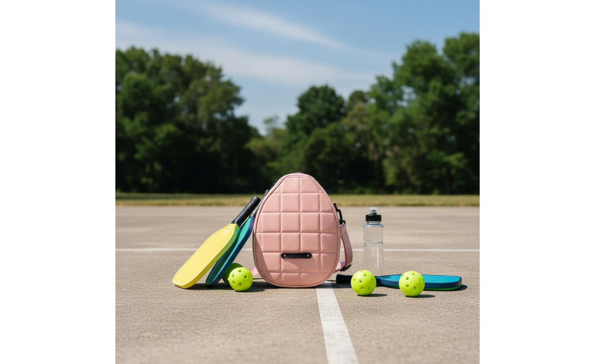 Quilted Pickleball Bag Water Resistant Racket Paddle Cover Detachable Strap Single Shoulder Racket Case for Tennis Athletes