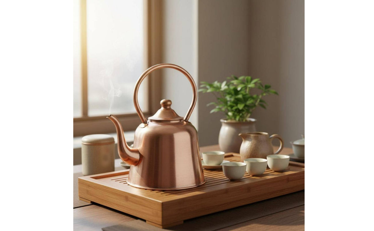 Fixed Handle Kettle Long Spout Copper Tea Kettle Easy to Clean Teapot