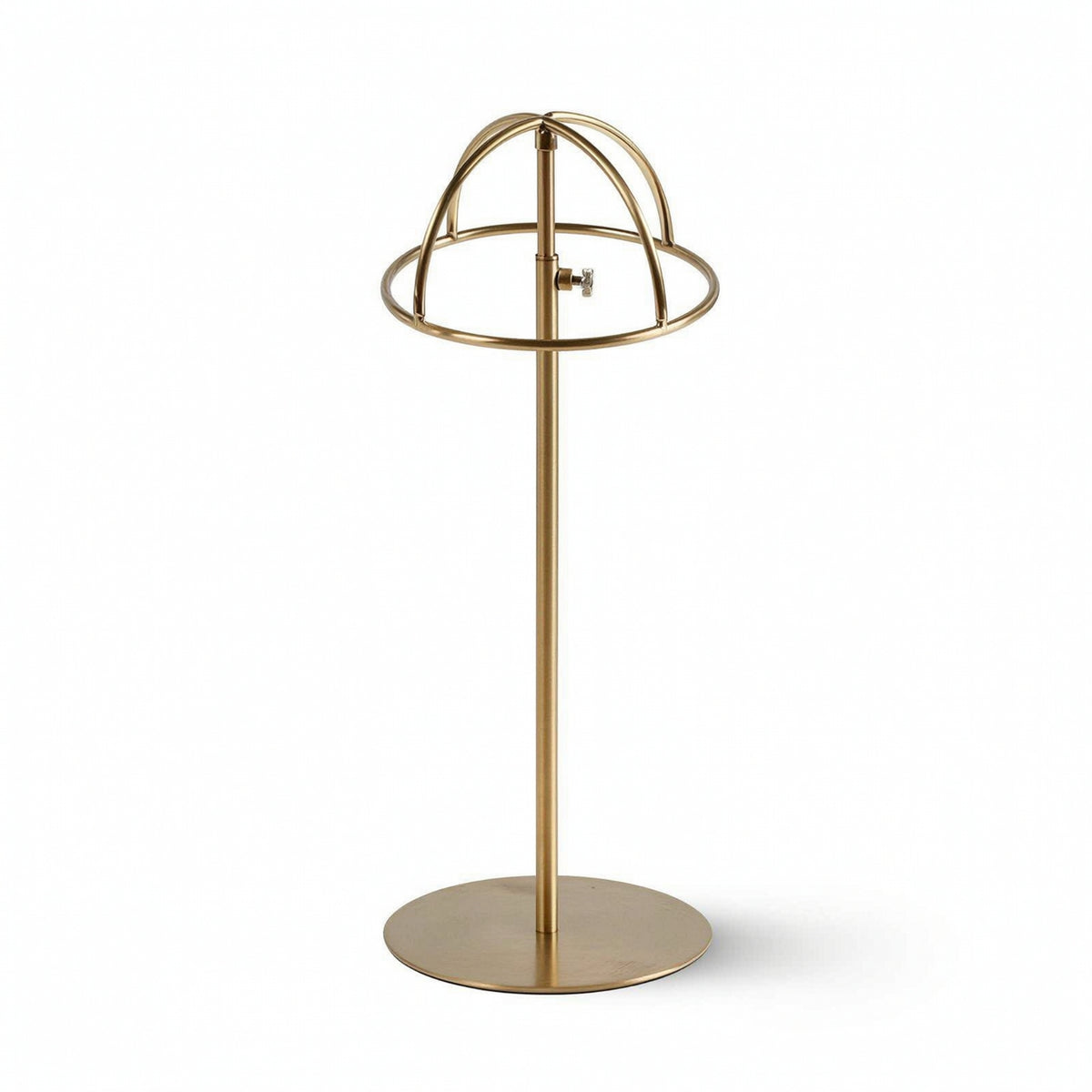 Stainless Steel Hat Display Stand Freestanding Hat Display with Round Base Brushed Metal Rust-Resistant for Retailers