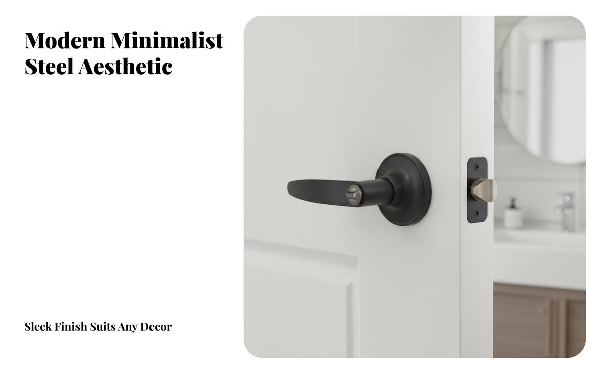 Easy Installation Interior Door Handle Lock Long-Lasting Universal Door Lever Handle Effortless Operation Ergonomic Design for Homeowners, DIY Enthusiasts, Contractors, Bathroom, Bedroom, Living Room, Office