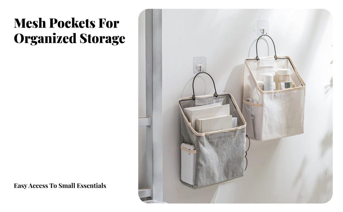Space Saving Wall Mount Textile Organizer Multi-Scene Use Bunk Bed Storage Bag Large Capacity for Students, Adults, Bedroom, Closet