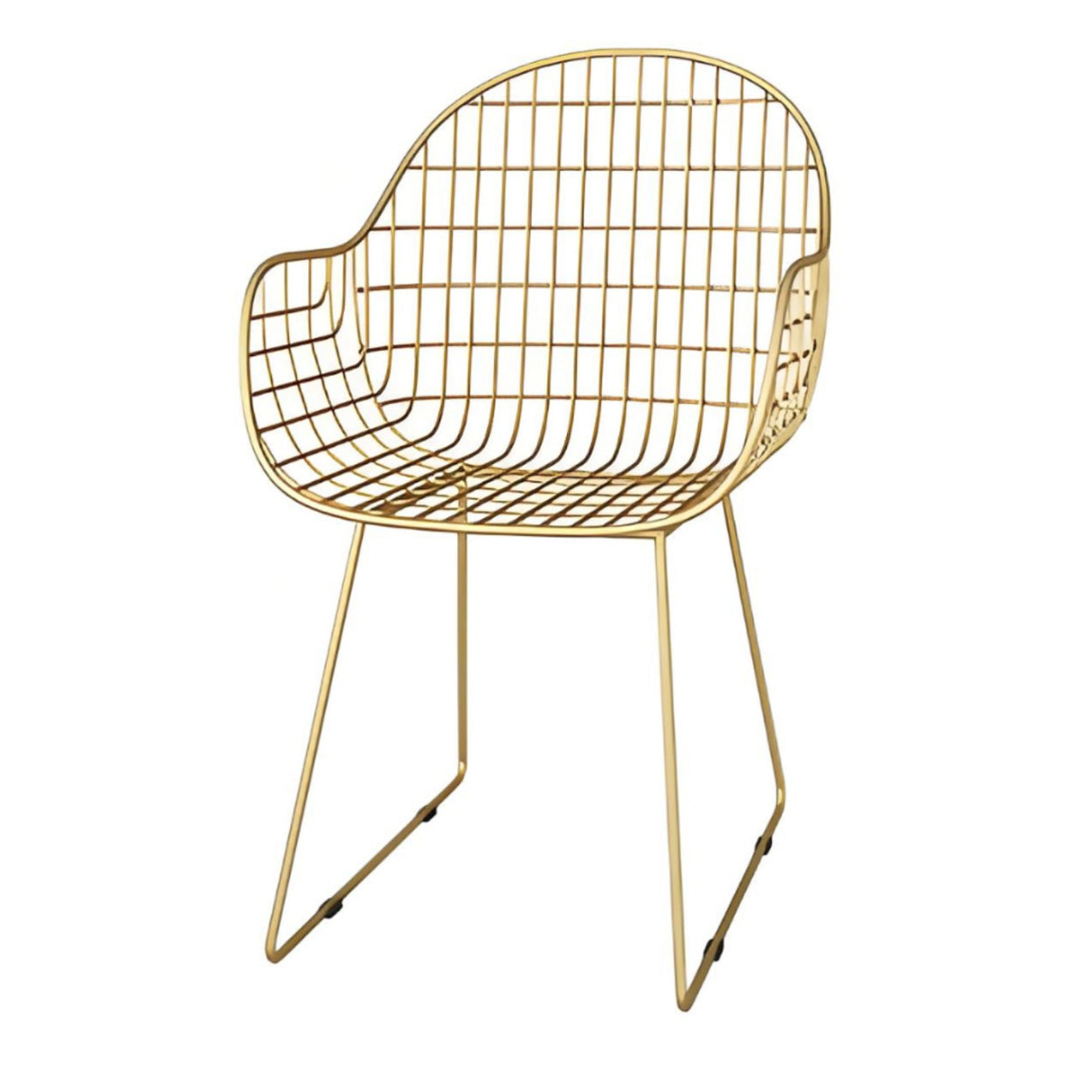 Golden Finish Upholstered Side Chair Nordic Design Wireframe wing-inspired Chair Modern Minimalist Seating Furniture Instagrammable design for Cafe Owners, Interior Designers, Young Adults, Restaurant, Dining Room, Reception Area, Home Office