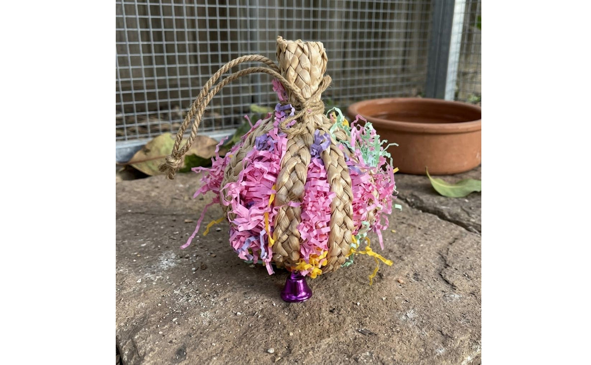Hanging Bell Toy Braided Woven Bird Toy