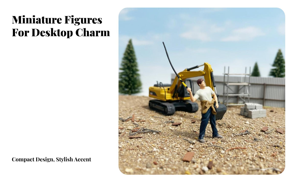 1/64 Fishing Figure Collectible 1/64 Scale Fishing Figure Dynamic Poses Miniature Fisherman Model for Collectors, Hobbyists