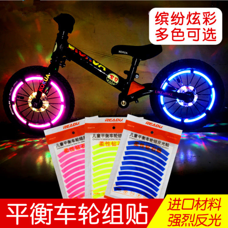 Kids Balance Bike Wheel Reflective Stickers for Night Riding Safety