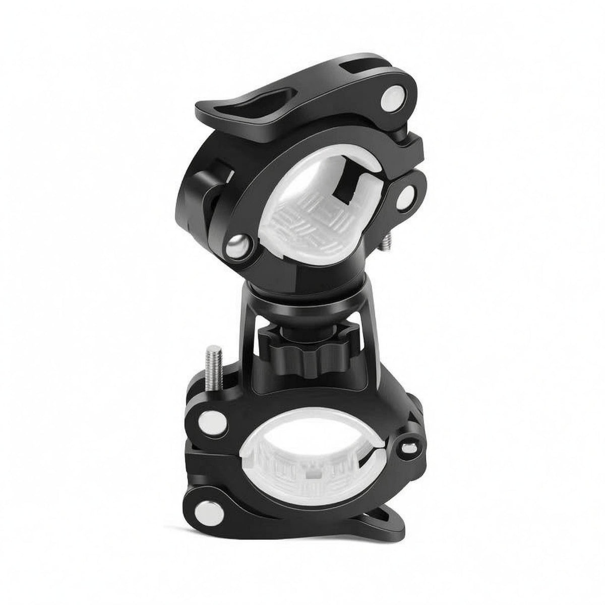 Ball-Joint Two-Wheeler Light Mount 360-Degree Rotation Bike Light Mount Multi-Angle Adjustable Universal Flashlight Holder
