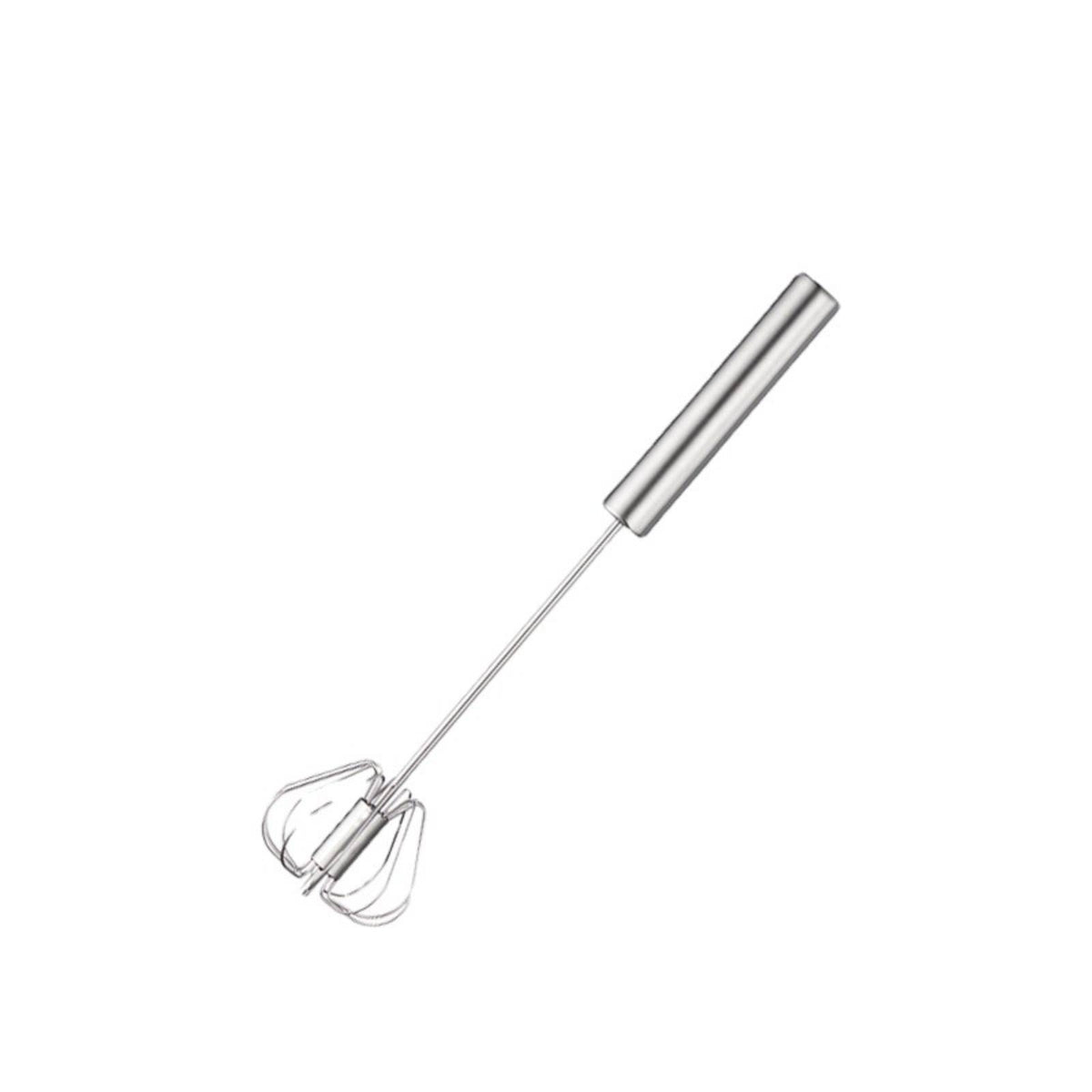 Semi-Automatic Egg Beater Stainless Steel Handheld Egg Beater Whisk with Spring Head Easy to Use Utensil Long-Lasting