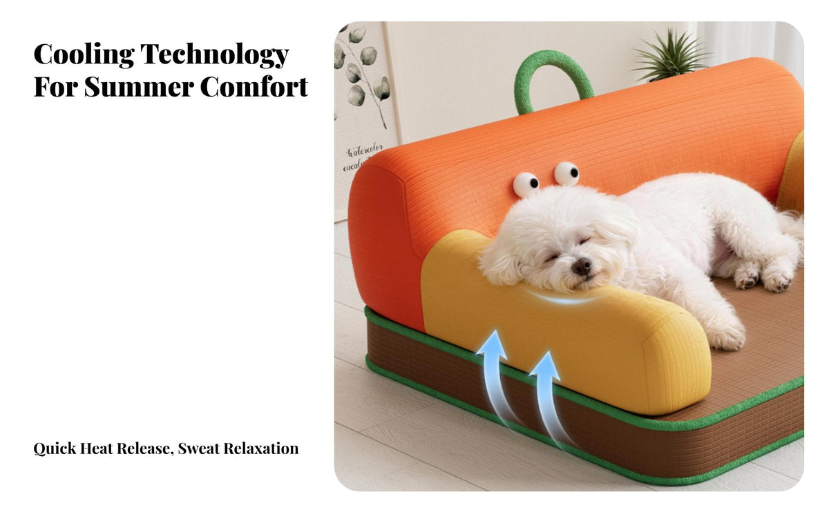 Cartoon Dog Sofa Four-Season Use Pet Sofa Scratch-Resistant Cat Couch for Young Dogs, Small Pets