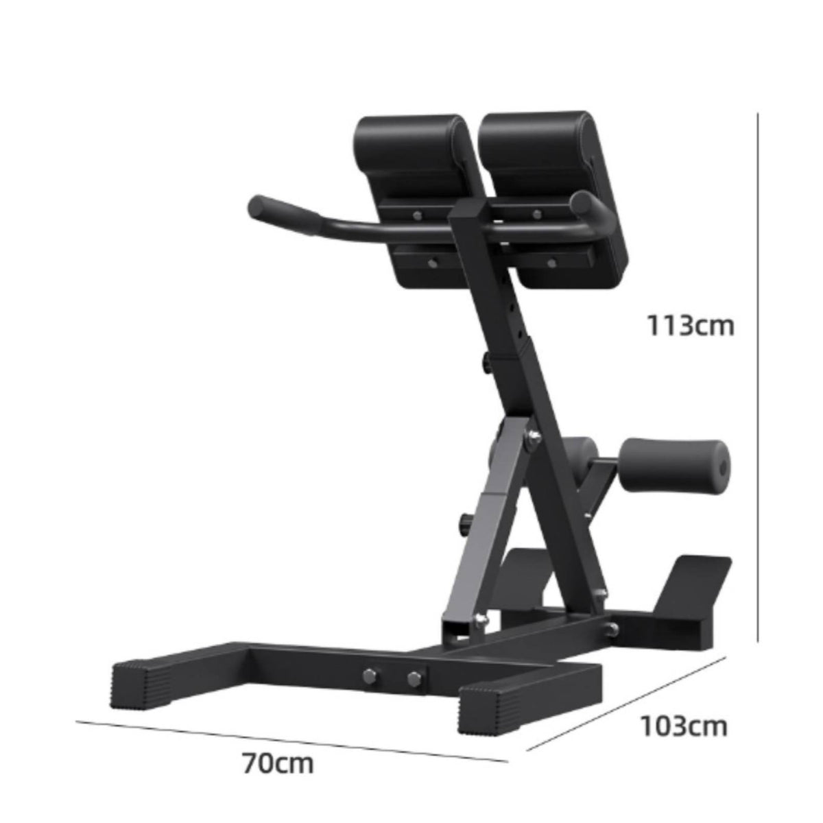 Roman Chair with Side Handles Foldable Roman Chair Hyperextension Bench Stable Back Extension Bench with Parallel Bar Station