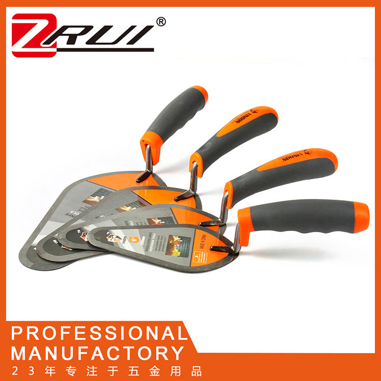 Dual-Color Handle Brick Trowel Pointed Putty Knife for Construction and Masonry