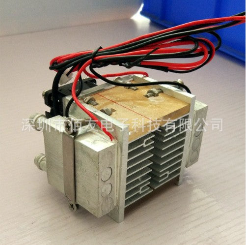 12V 108W Thermoelectric Peltier Cooler Module with Water Cooling Aluminum Radiator Fan for Small Space Air Conditioning