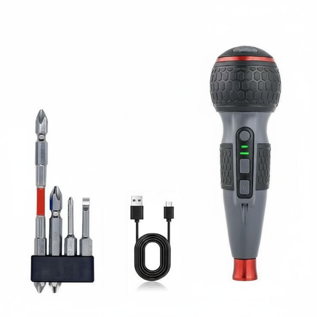 1800mAh Li-Ion Battery Handheld Shaped Electric Screwdriver Cordless Rechargeable Power Screwdriver Adjustable Rotational Force for DIY Enthusiasts, Home Repair, Furniture Assembly