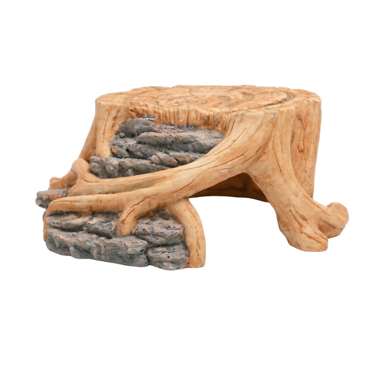 Textured Hideout with Basking Platform Hollow Reptile Hide Cave Resin Terrarium Cave Natural for Reptiles, Lizards, Turtles, Terrariums, Aquariums